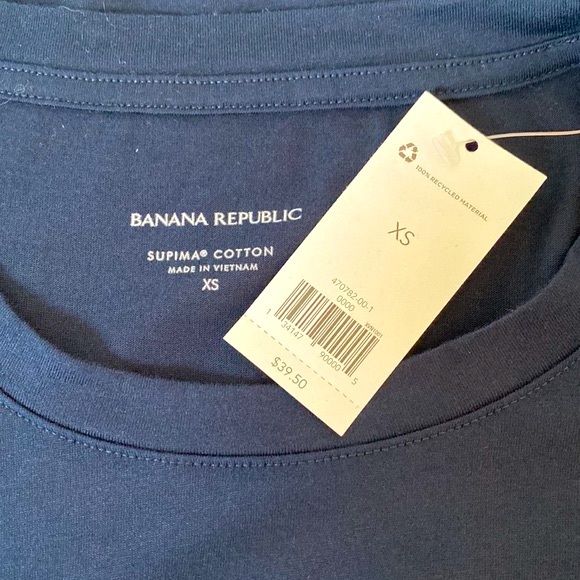 NWT!!! Navy Blue Banana Republic Side Tie Tee - Picture 5 of 6